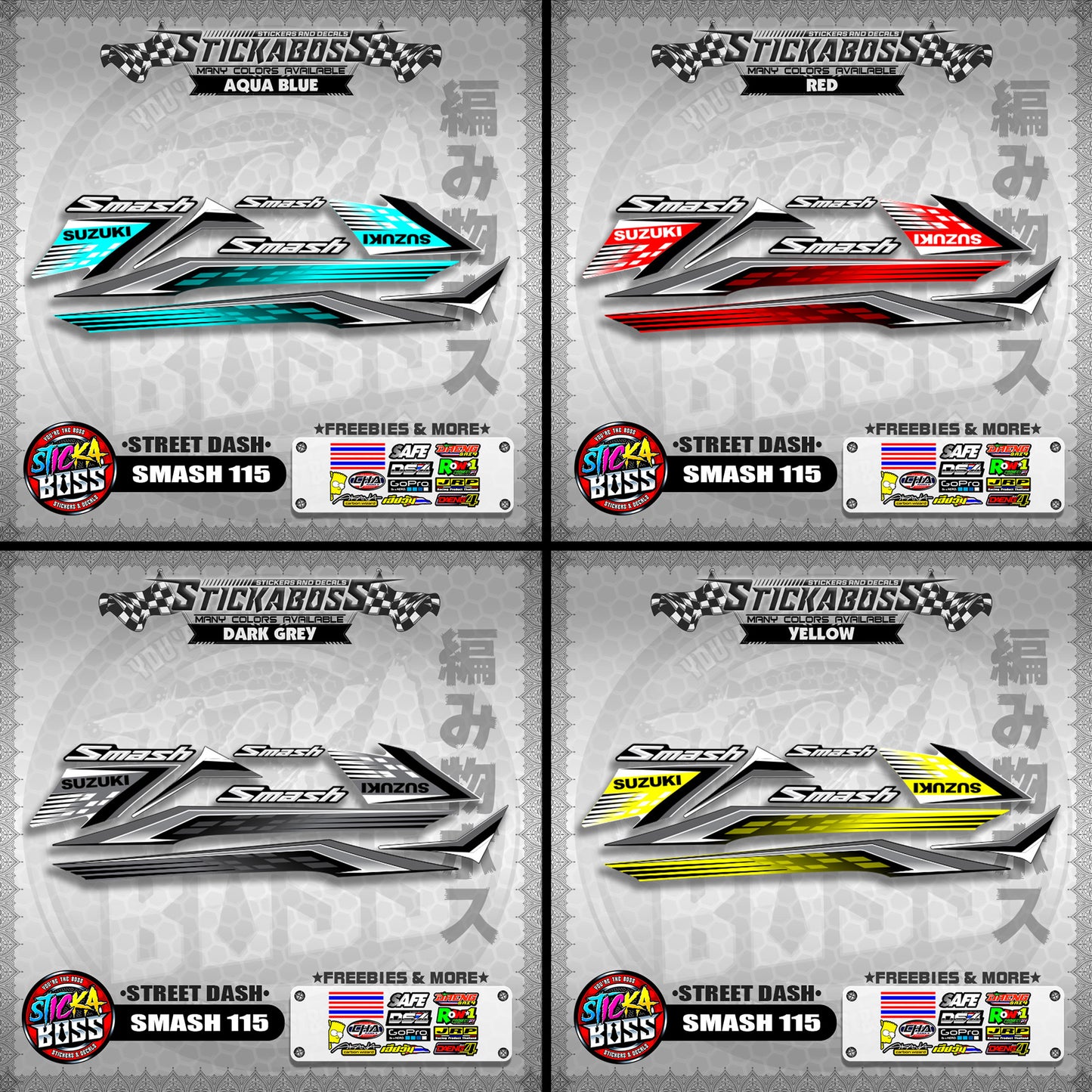 SMASH 115 STICKER DECALS ( STREET DASH )【WITH FREEBIES】