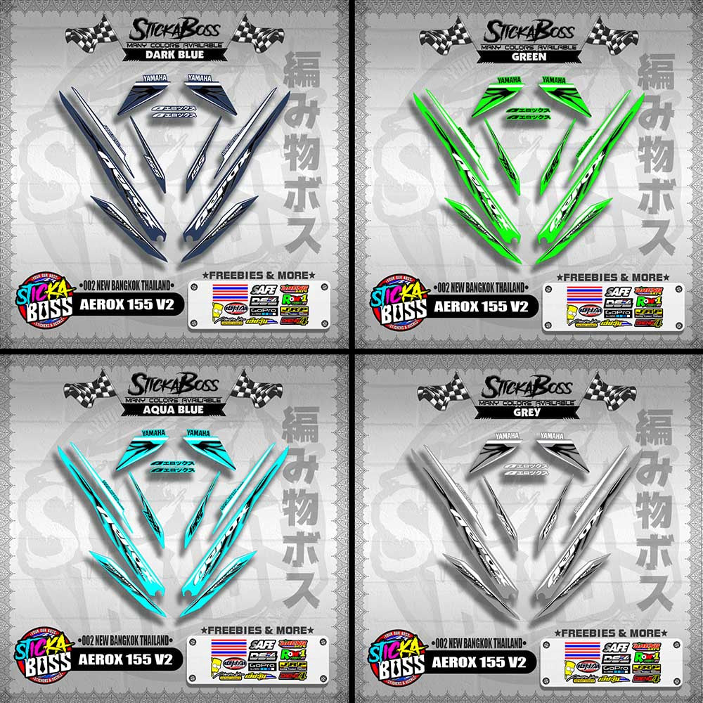 AEROX 155 V2 DECALS ( 002 NEW BANGKOK THAILAND )【WITH FREEBIES】