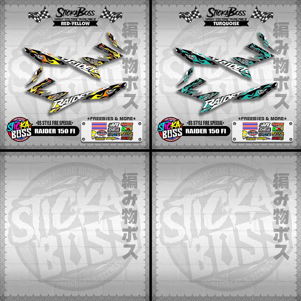 RAIDER 150 FI DECALS ( US STYLE FIRE SPECIAL )【WITH FREEBIES】