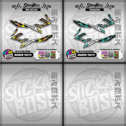 RAIDER 150 FI DECALS ( US STYLE FIRE SPECIAL )【WITH FREEBIES】