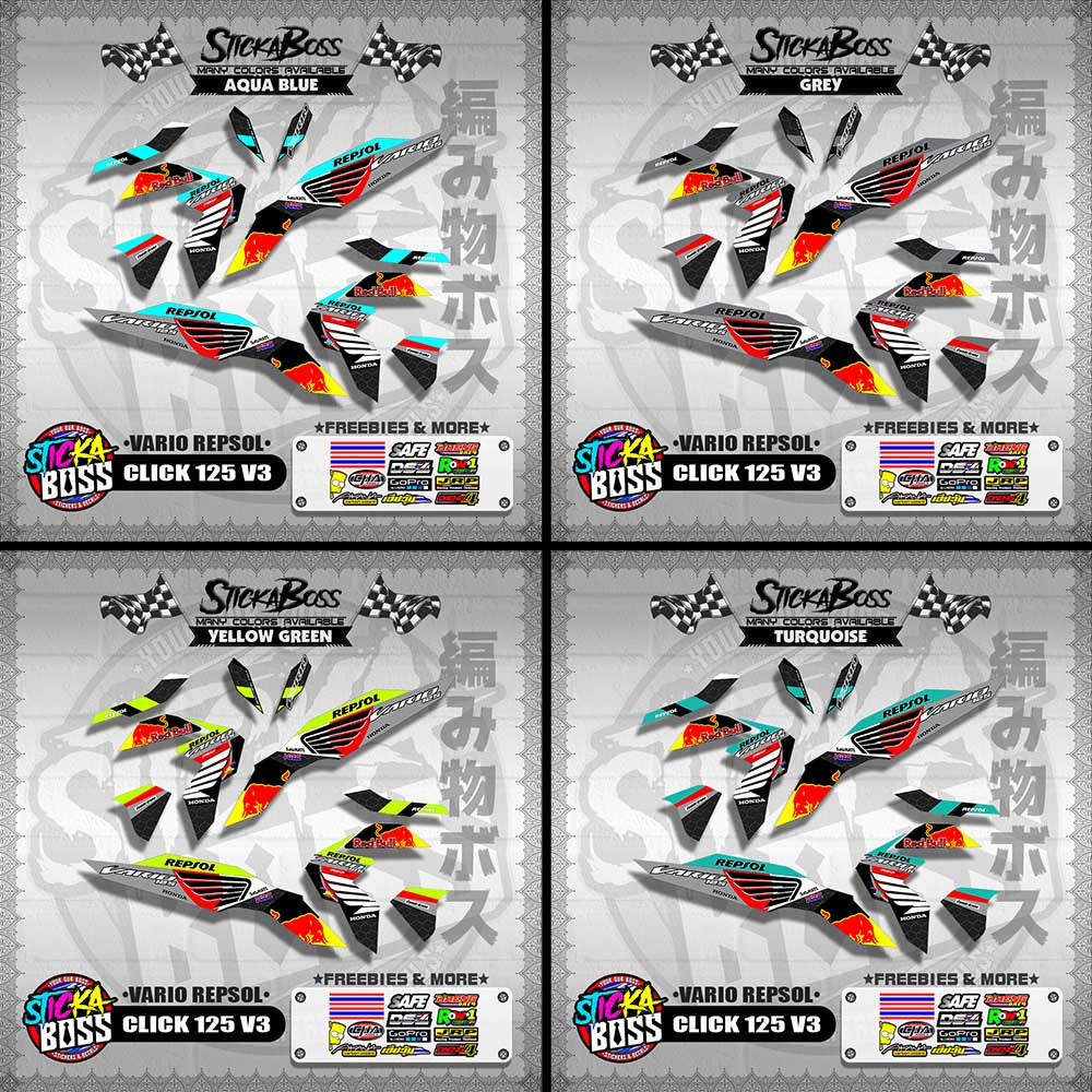 CLICK 125 V3 DECALS ( VARIO REPSOL )【WITH FREEBIES】