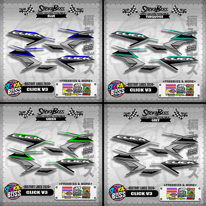 CLICK V3 DECALS ( DISTORT LINES 2024 )【WITH FREEBIES】
