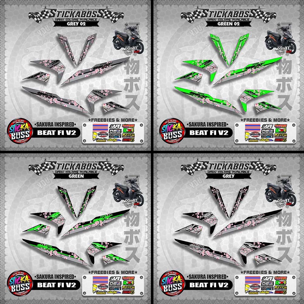 BEAT V2 STICKER DECALS ( SAKURA INSPIRED )【WITH FREEBIES】
