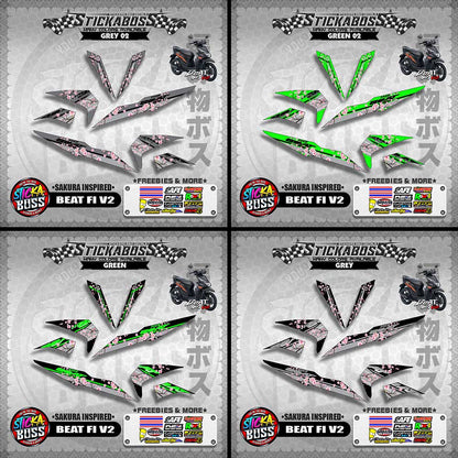 BEAT V2 STICKER DECALS ( SAKURA INSPIRED )【WITH FREEBIES】