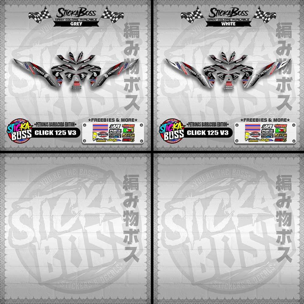 CLICK 125 V3 DECALS ( PETRONAS BARRACUDA EDITION )【WITH FREEBIES】