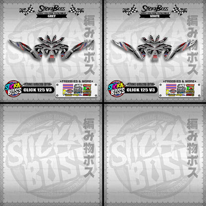 CLICK 125 V3 DECALS ( PETRONAS BARRACUDA EDITION )【WITH FREEBIES】