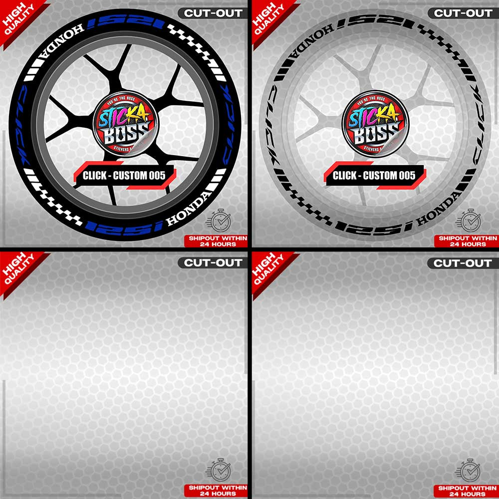 CLICK 125 / 150 / 160 MAGS STICKER SET  ( 2 MAGS ) - CUSTOM 005 | VINYL WATERPROOF CUT-OUT DECALS
