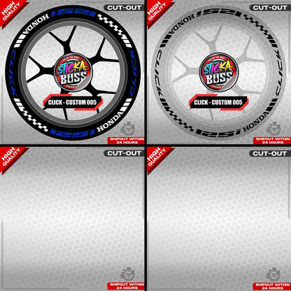 CLICK 125 / 150 / 160 MAGS STICKER SET  ( 2 MAGS ) - CUSTOM 005 | VINYL WATERPROOF CUT-OUT DECALS