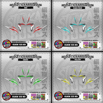 【PREMIUM UV PRINT】TRANSPARENT CLICK 125 V3 DECALS ( STRIPING CUSTOM VC125 45 )【WITH FREEBIES】