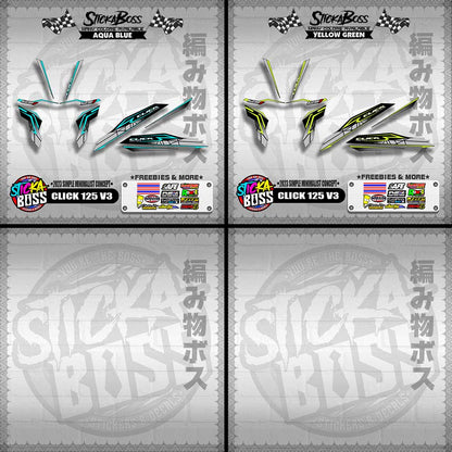 CLICK 125 V3 DECALS ( 2023 SIMPLE MINIMALIST CONCEPT )【WITH FREEBIES】