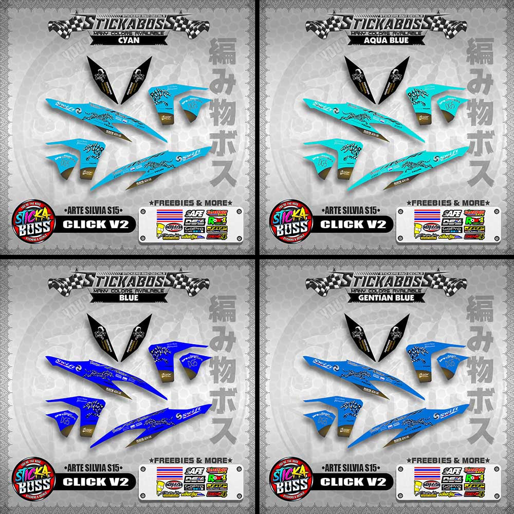 CLICK V2 STICKER DECALS ( ARTE SILVIA S15 )【WITH FREEBIES】