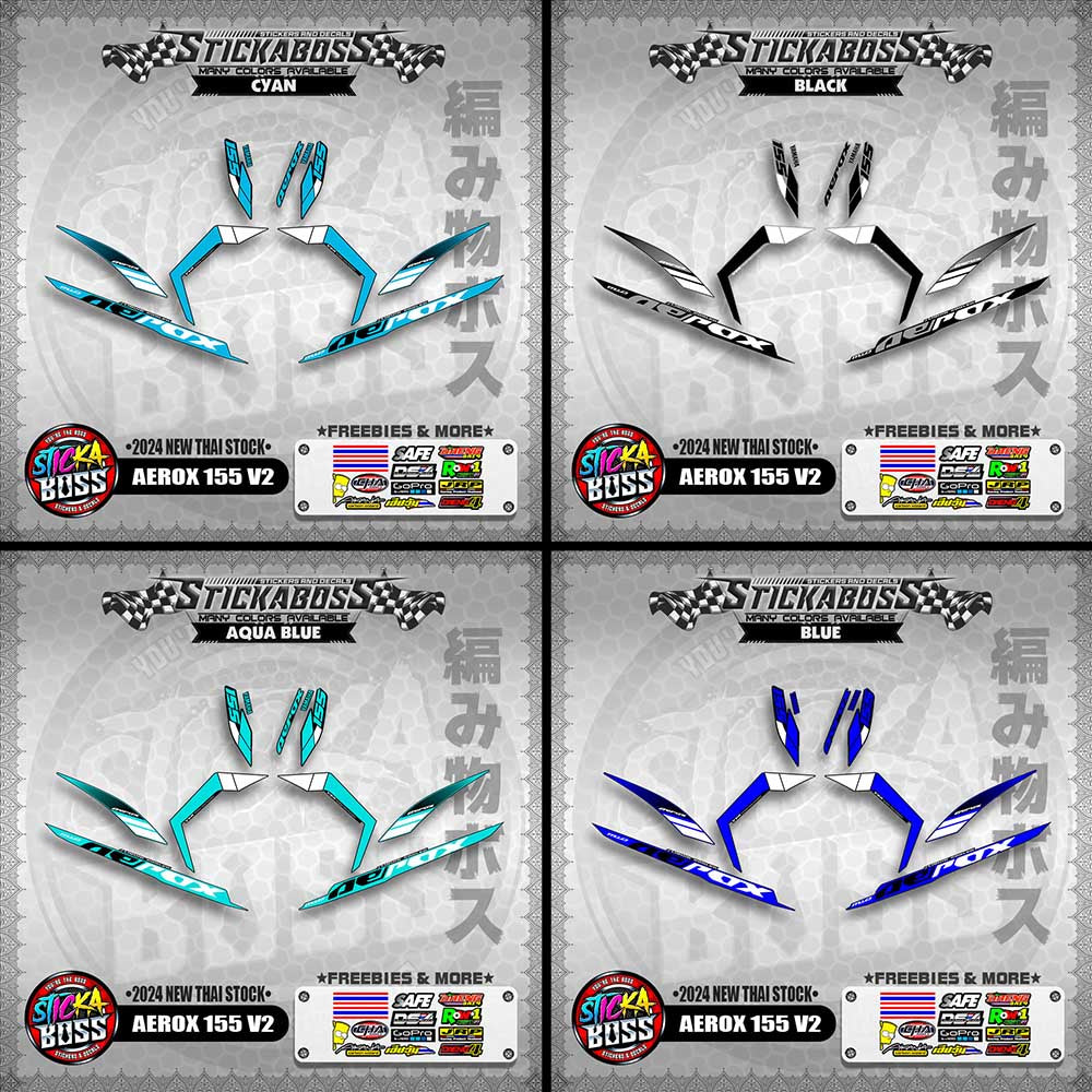 AEROX 155 V2 STICKER DECALS ( 2024 NEW THAI STOCK )【WITH FREEBIES】