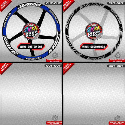 WAVE 110 / 125 MAG STICKER SET ( 2 MAGS ) - CUSTOM 008 | VINYL WATERPROOF CUT-OUT DECALS