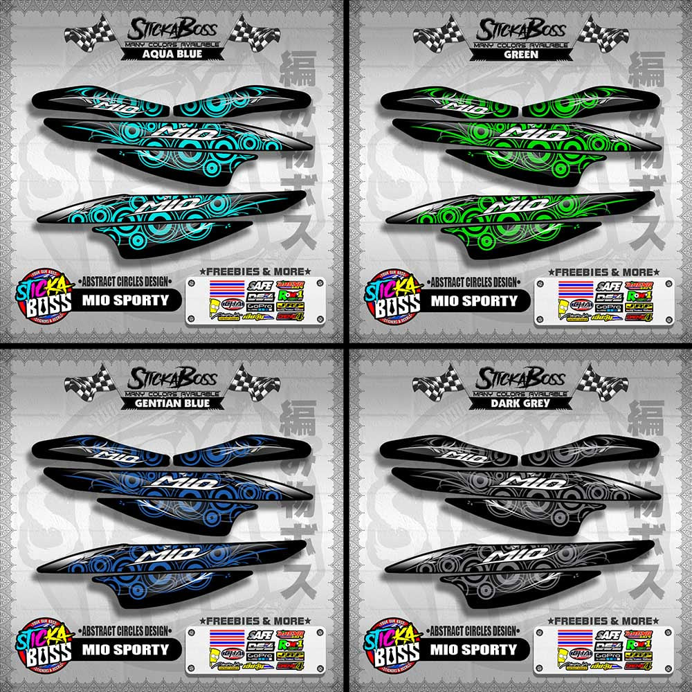 MIO SPORTY DECALS ( ABSTRACT CIRCLES DESIGN )【WITH FREEBIES】
