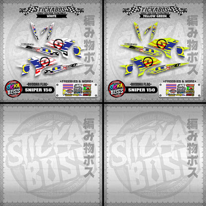 SNIPER 150 MALAYSIAN STICKER DECALS ( BUDDHA FLAG )【WITH FREEBIES】