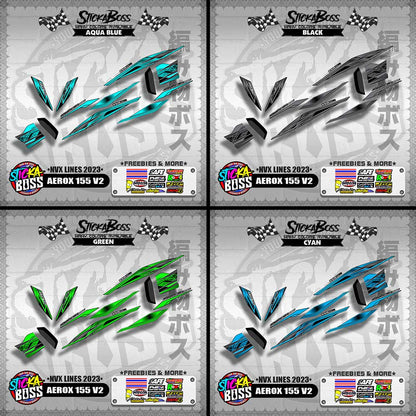 AEROX 155 V2 MALAYSIAN DECALS ( NVX LINES 2023 )【WITH FREEBIES】