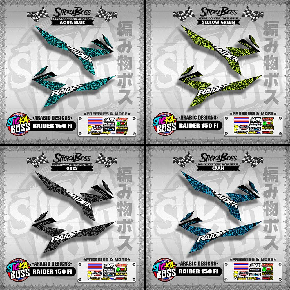 RAIDER 150 Fi DECALS ( ARABIC DESIGNS )【WITH FREEBIES】