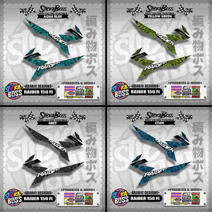RAIDER 150 Fi DECALS ( ARABIC DESIGNS )【WITH FREEBIES】