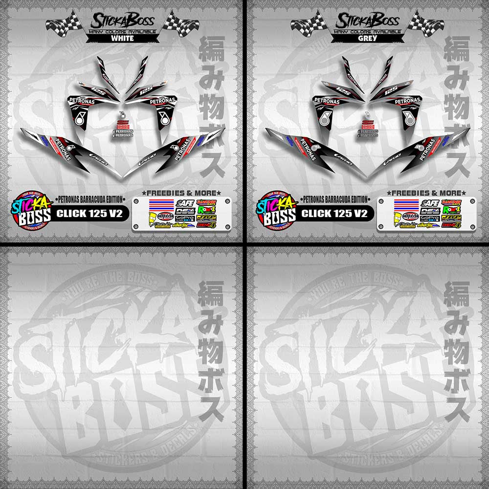 CLICK 125 V2 DECALS ( PETRONAS BARRACUDA EDITION )【WITH FREEBIES】