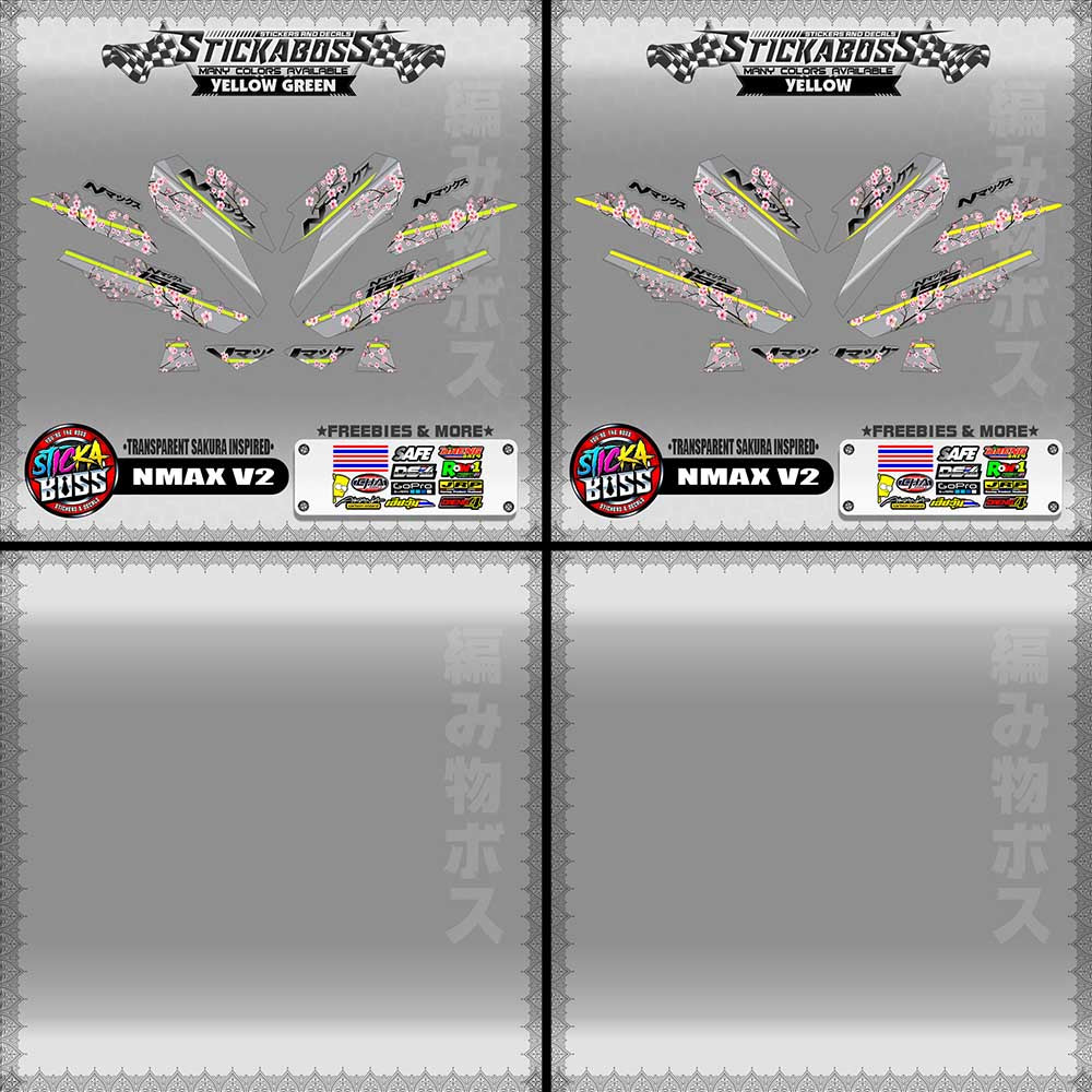 【PREMIUM UV PRINT】TRANSPARENT NMAX V2 STICKER DECALS ( SAKURA INSPIRED )【WITH FREEBIES】