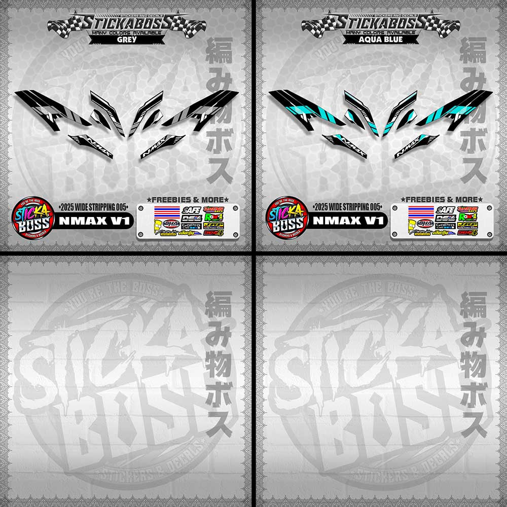 NMAX V1 INDO STICKER DECALS ( 2025 WIDE STRIPPING 005 )【WITH FREEBIES】