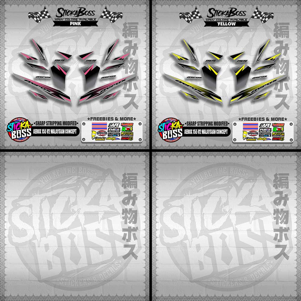 AEROX 155 V2 MALAYSIAN CONCEPT DECALS ( SHARP STRIPPING MODIFIED )【WITH FREEBIES】