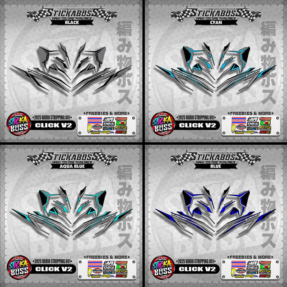 CLICK V2 STICKER DECALS ( 2025 VARIO STRIPPING 001 )【WITH FREEBIES】