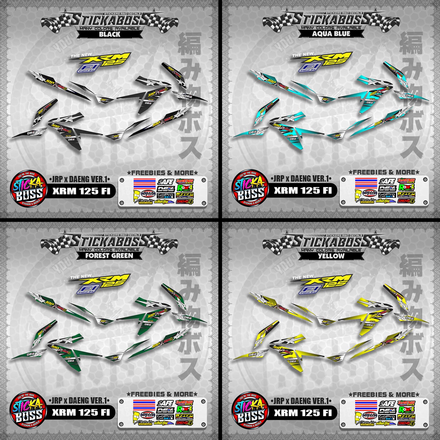 XRM 125 FI Decals - (JRP x DAENG VER.1) [STREET BIKE CONCEPT]【PREMIUM GLOSSY LAMINATED】