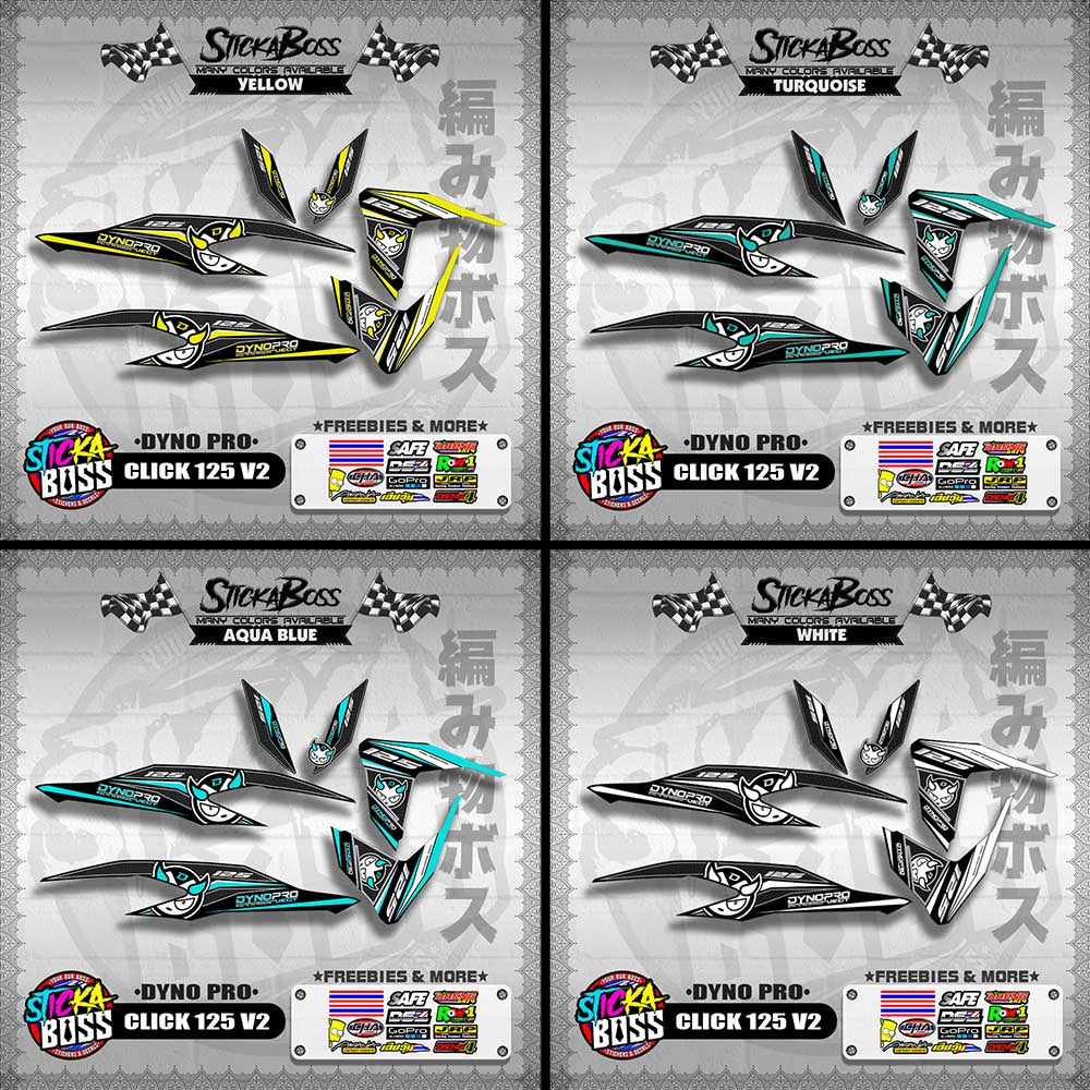 CLICK 125 V2 DECALS ( DYNO PRO )【WITH FREEBIES】