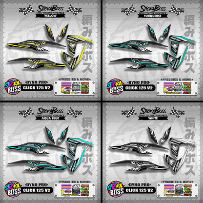 CLICK 125 V2 DECALS ( DYNO PRO )【WITH FREEBIES】