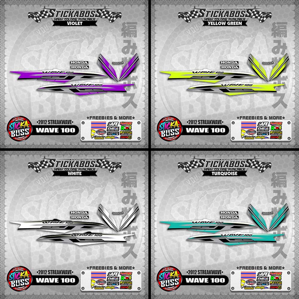 WAVE 100  STICKER DECALS ( 2012 STREAKWAVE ) 【WITH FREEBIES】