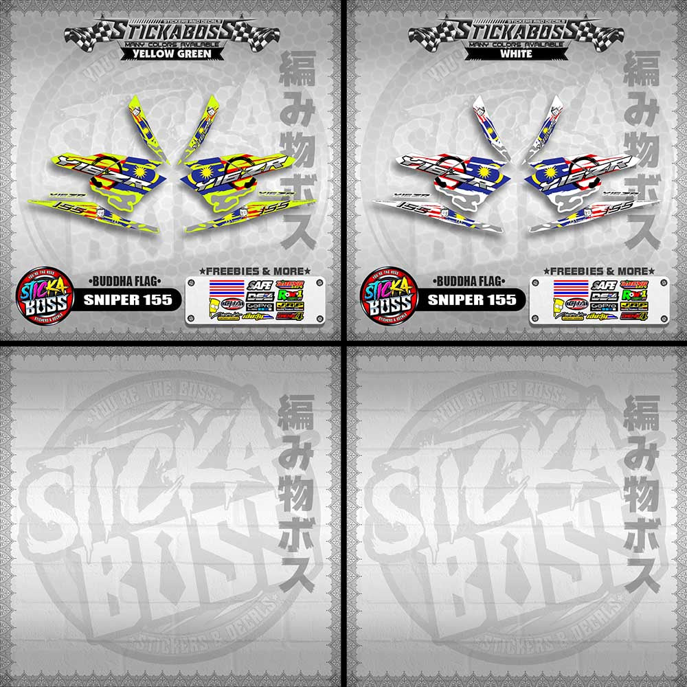 SNIPER 155 MALAYSIAN STICKER DECALS ( BUDDHA FLAG )【WITH FREEBIES】