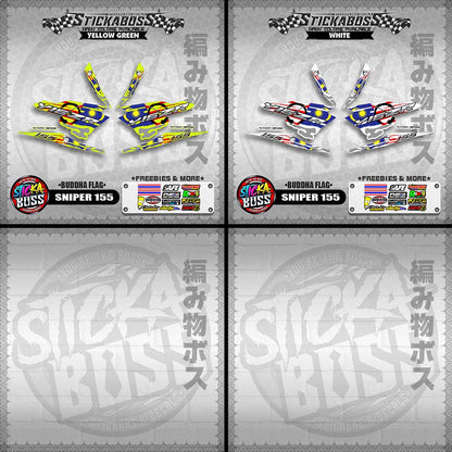 SNIPER 155 MALAYSIAN STICKER DECALS ( BUDDHA FLAG )【WITH FREEBIES】