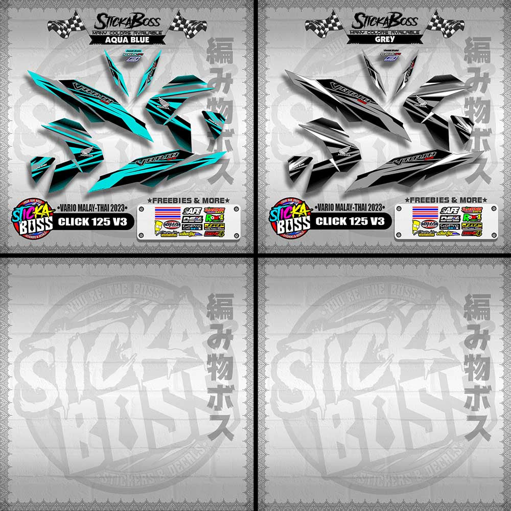 CLICK 125 V3 DECALS ( VARIO MALAY-THAI 2023 )【WITH FREEBIES】