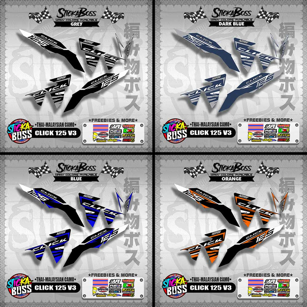 CLICK 125 V3 DECALS ( THAI-MALAYSIAN CAMO )【WITH FREEBIES】