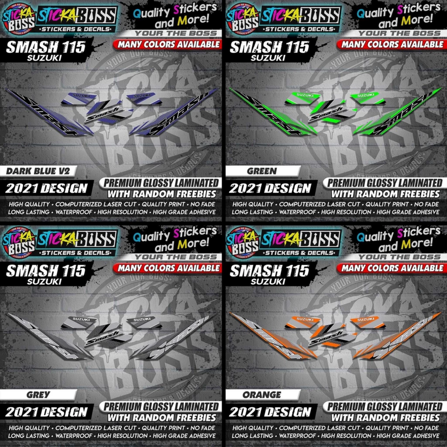 Suzuki Smash 115 Stock Decals ( 2021 DESIGN )【WITH FREEBIES】