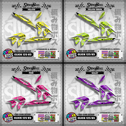 CLICK 125i V3 DECALS ( THAI CAMO DESIGN )【WITH FREEBIES】
