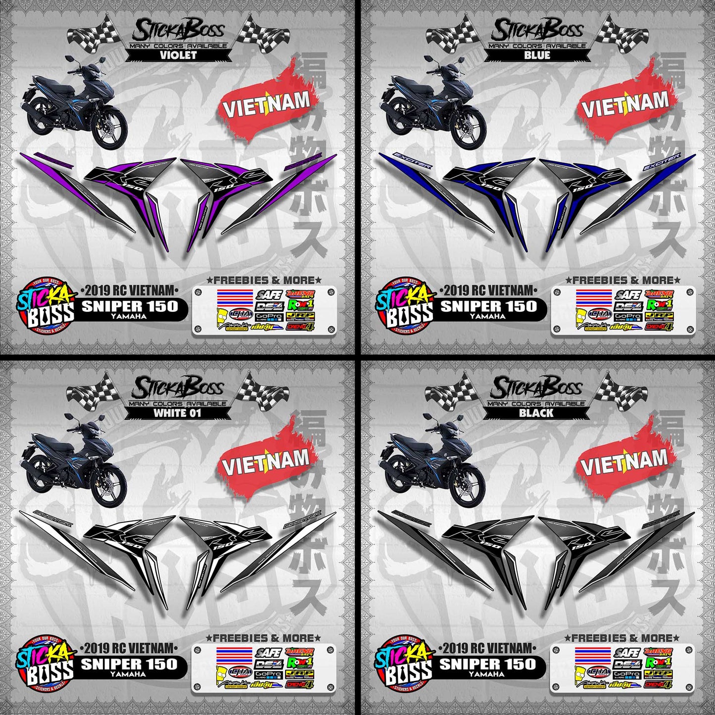 SNIPER 150 STOCK DECALS ( 2019 RC VIETNAM )【WITH FREEBIES】