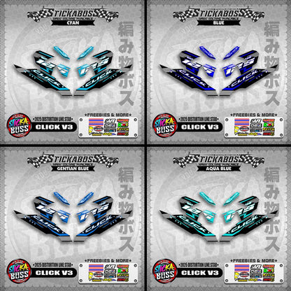 CLICK V3 STICKER DECALS ( 2025 DISTORTION LINE STAR  )【WITH FREEBIES】