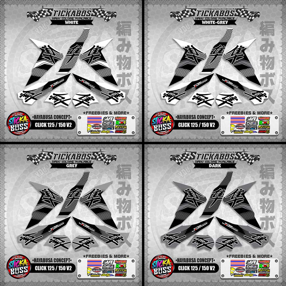 CLICK 125 / 150 V2 STICKER DECALS ( HAYABUSA CONCEPT )【WITH FREEBIES】