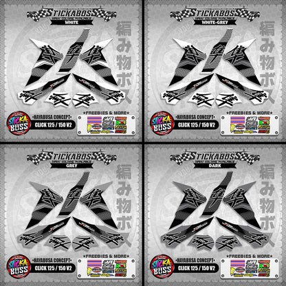 CLICK 125 / 150 V2 STICKER DECALS ( HAYABUSA CONCEPT )【WITH FREEBIES】