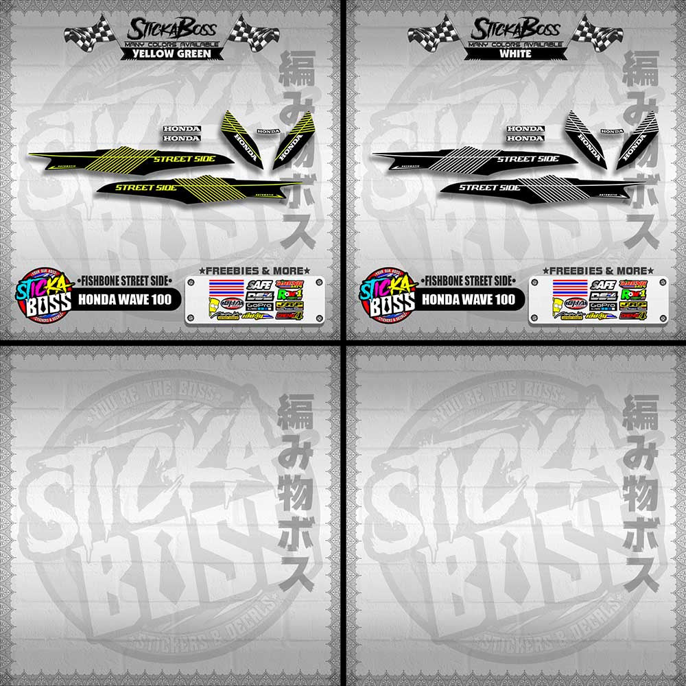 HONDA WAVE 100 DECALS ( FISHBONE STREET SIDE )【WITH FREEBIES】