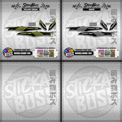 HONDA WAVE 100 DECALS ( FISHBONE STREET SIDE )【WITH FREEBIES】