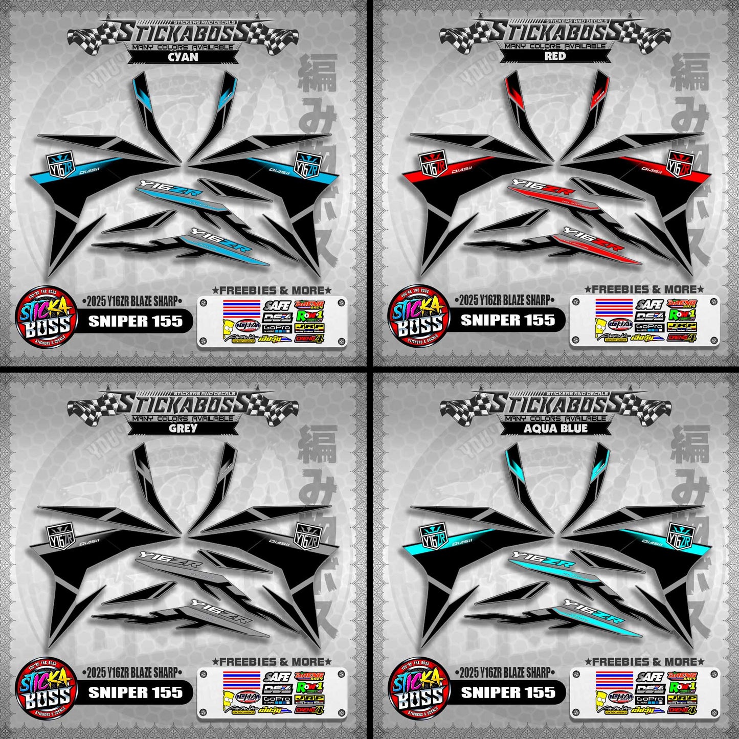 SNIPER 155 STICKER DECALS ( 2025 Y16ZR BLAZE SHARP )【WITH FREEBIES】