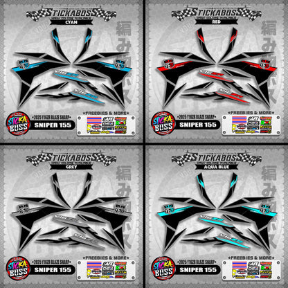 SNIPER 155 STICKER DECALS ( 2025 Y16ZR BLAZE SHARP )【WITH FREEBIES】