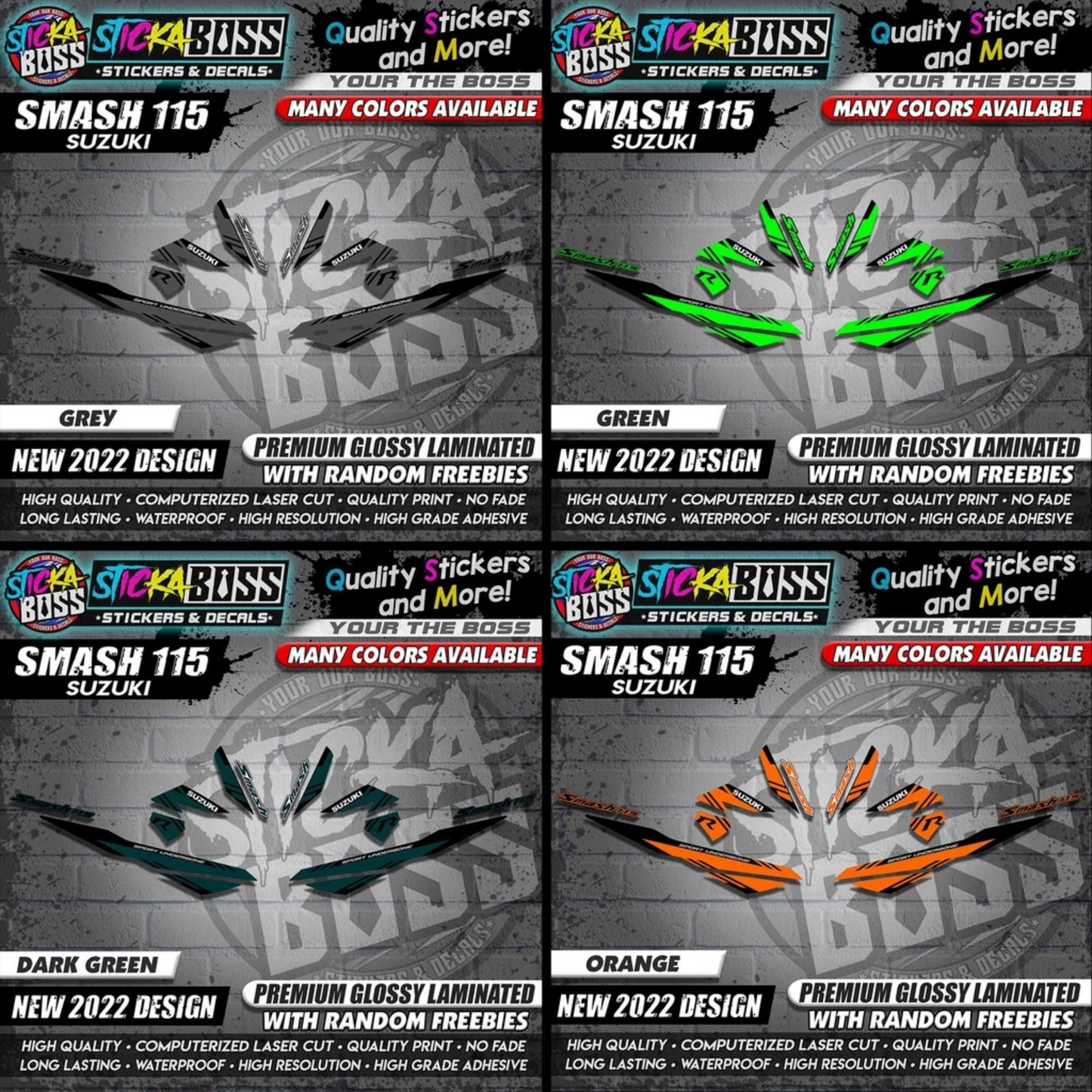 Suzuki Smash 115 Stock Decals (NEW 2022 DESIGN)【WITH FREEBIES】