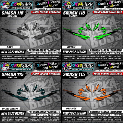 Suzuki Smash 115 Stock Decals (NEW 2022 DESIGN)【WITH FREEBIES】