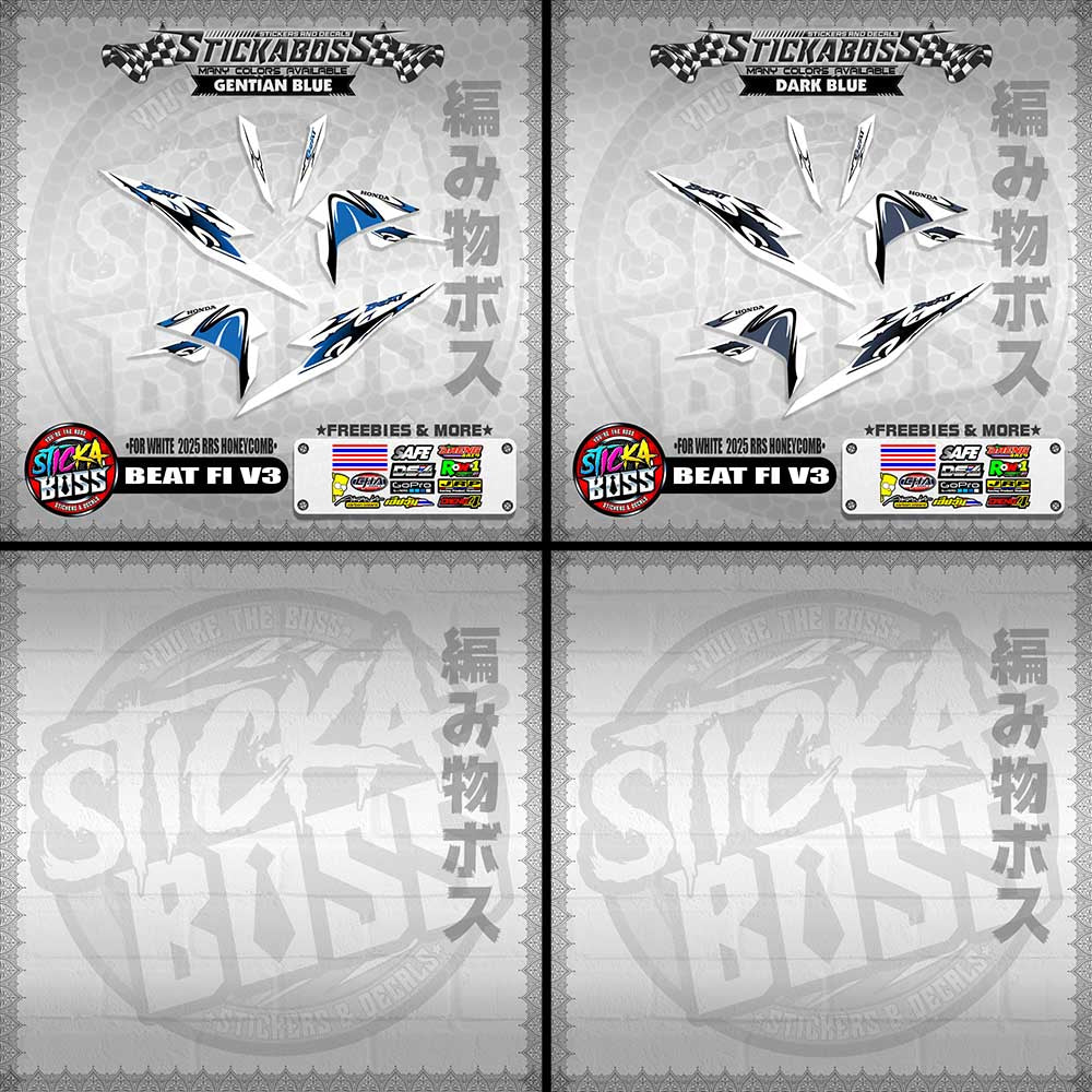 BEAT FI V3 INDO STICKER DECALS ( FOR WHITE  2025 RRS HONEYCOMB )【WITH FREEBIES】