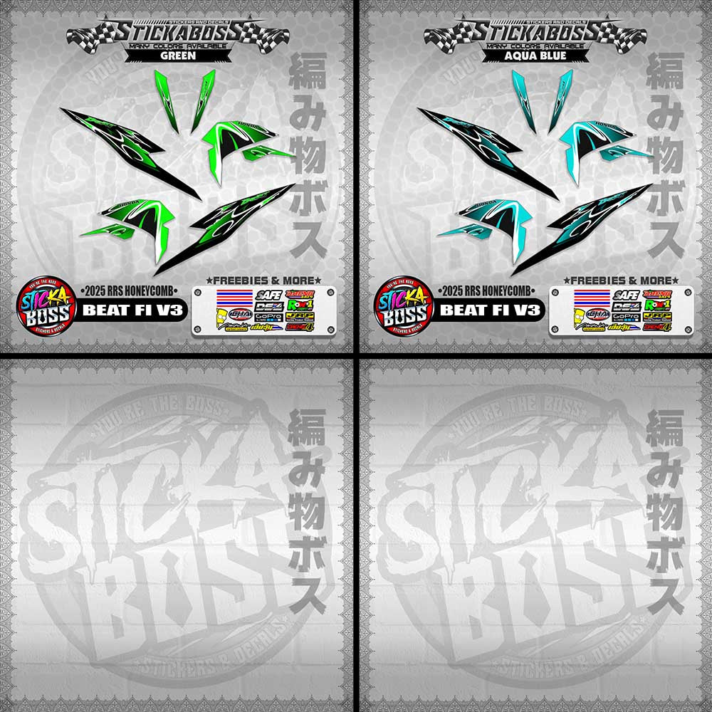 BEAT FI V3 INDO STICKER DECALS ( 2025 RRS HONEYCOMB )【WITH FREEBIES】