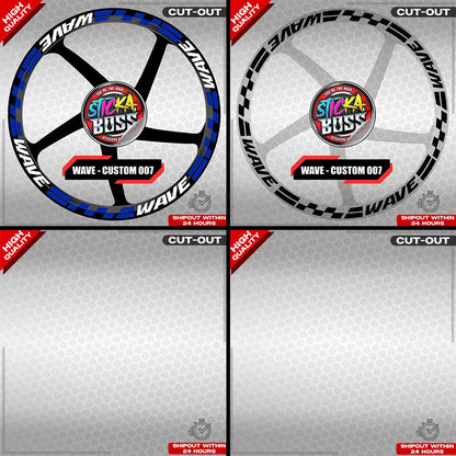 WAVE 110 / 125 MAG STICKER SET ( 2 MAGS ) - CUSTOM 007 | VINYL WATERPROOF CUT-OUT DECALS